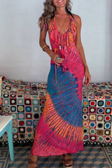 Barbie La Bamba Tie-dye Print Stretch Maxi Dress