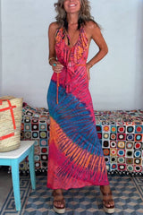 Barbie La Bamba Tie-dye Print Stretch Maxi Dress