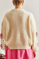 Women's Strawberry Buttoned Knitwear Cardigan