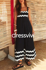 Empire Waist Ric Rac Maxi Vacation Dress