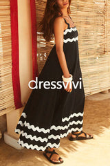 Empire Waist Ric Rac Maxi Vacation Dress