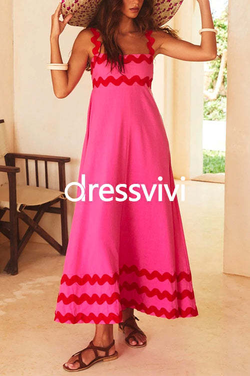 Empire Waist Ric Rac Maxi Vacation Dress