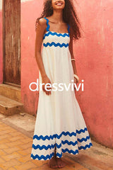 Empire Waist Ric Rac Maxi Vacation Dress